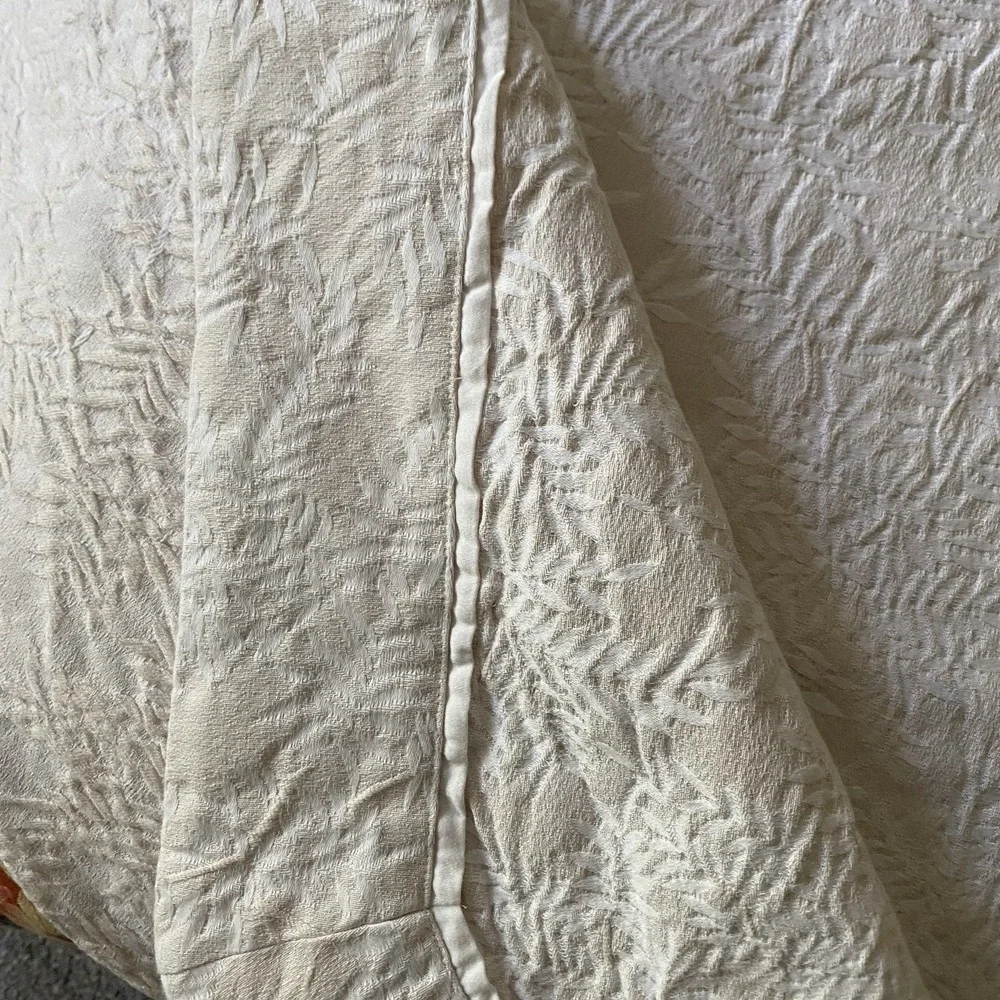 Salamander Touch Coverlet Full Ivory 96x82 Cotton Made Italy